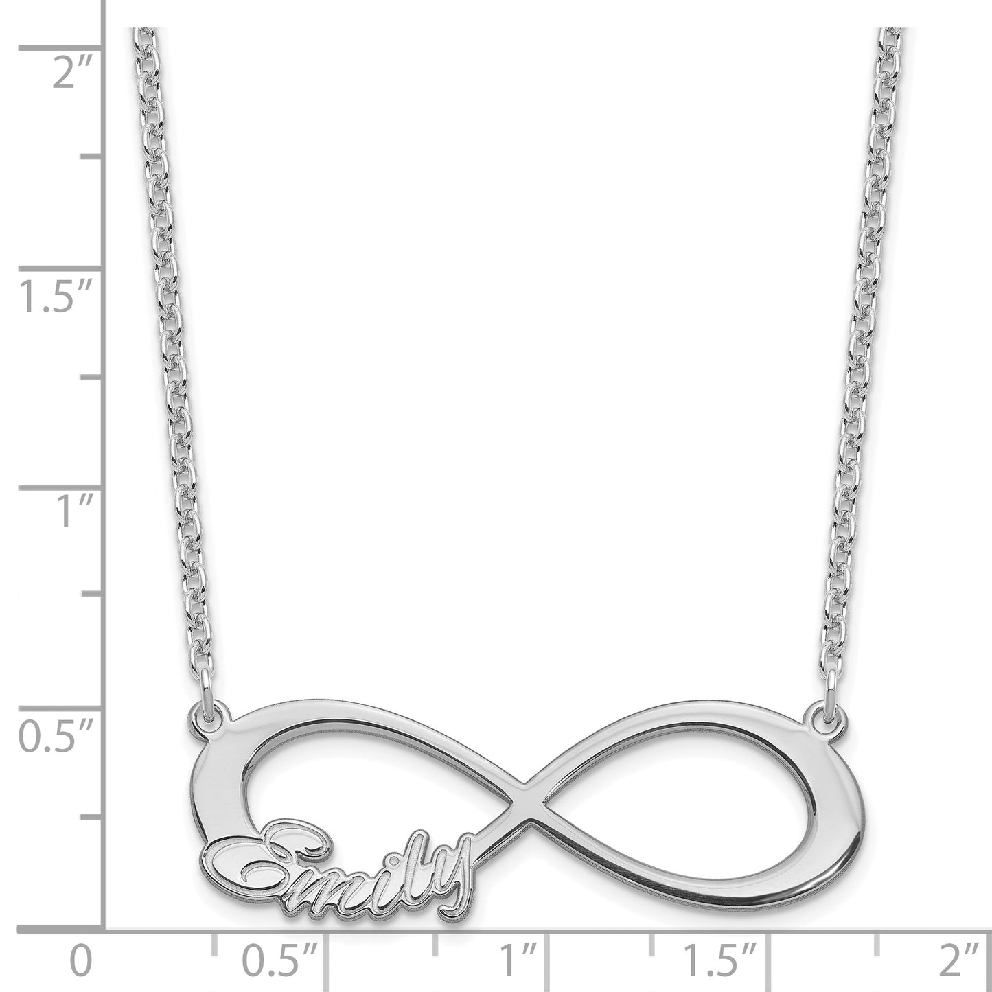 Sterling Silver Rhodium plated 1 Name Infinity Necklace