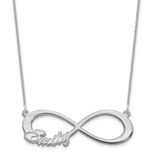 14K White Gold 1 Name Infinity Necklace