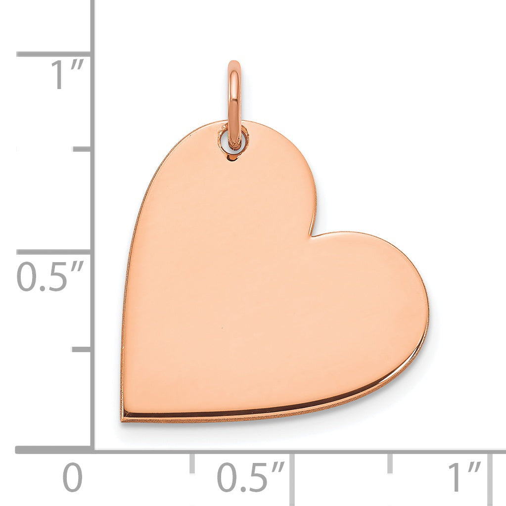10K Rose Gold Blank Heart Charm
