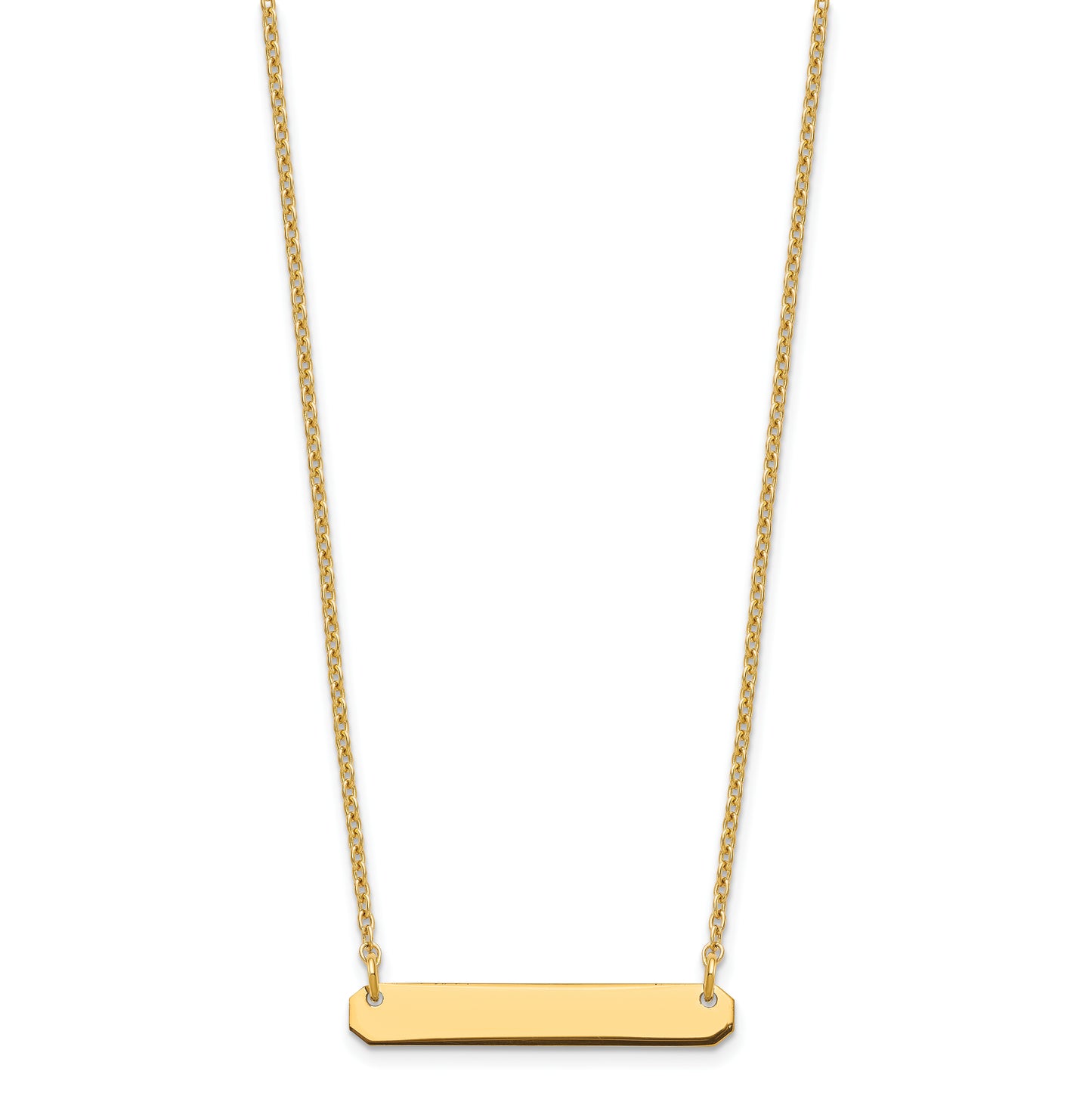 Sterling Silver Gold plated Small Polished Blank Bar Necklace
