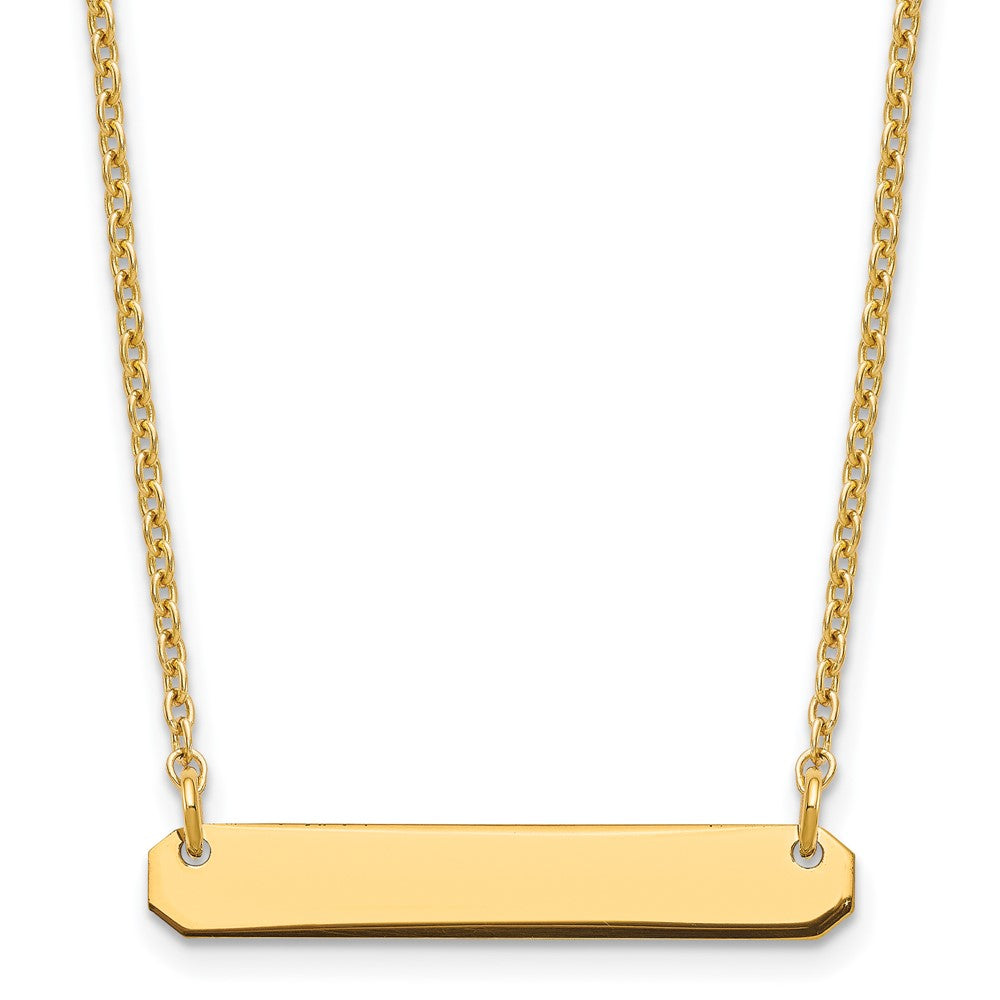 Sterling Silver Gold plated Small Polished Blank Bar Necklace