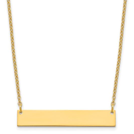Sterling Silver Gold plated Medium Polished Blank Bar Necklace