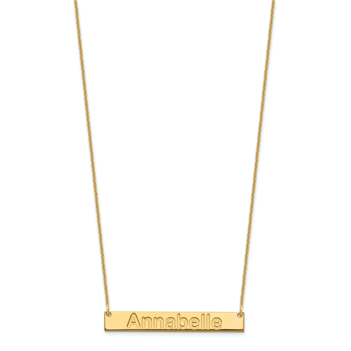 14K Yellow Gold Medium Polished Arial Rounded Bar Necklace