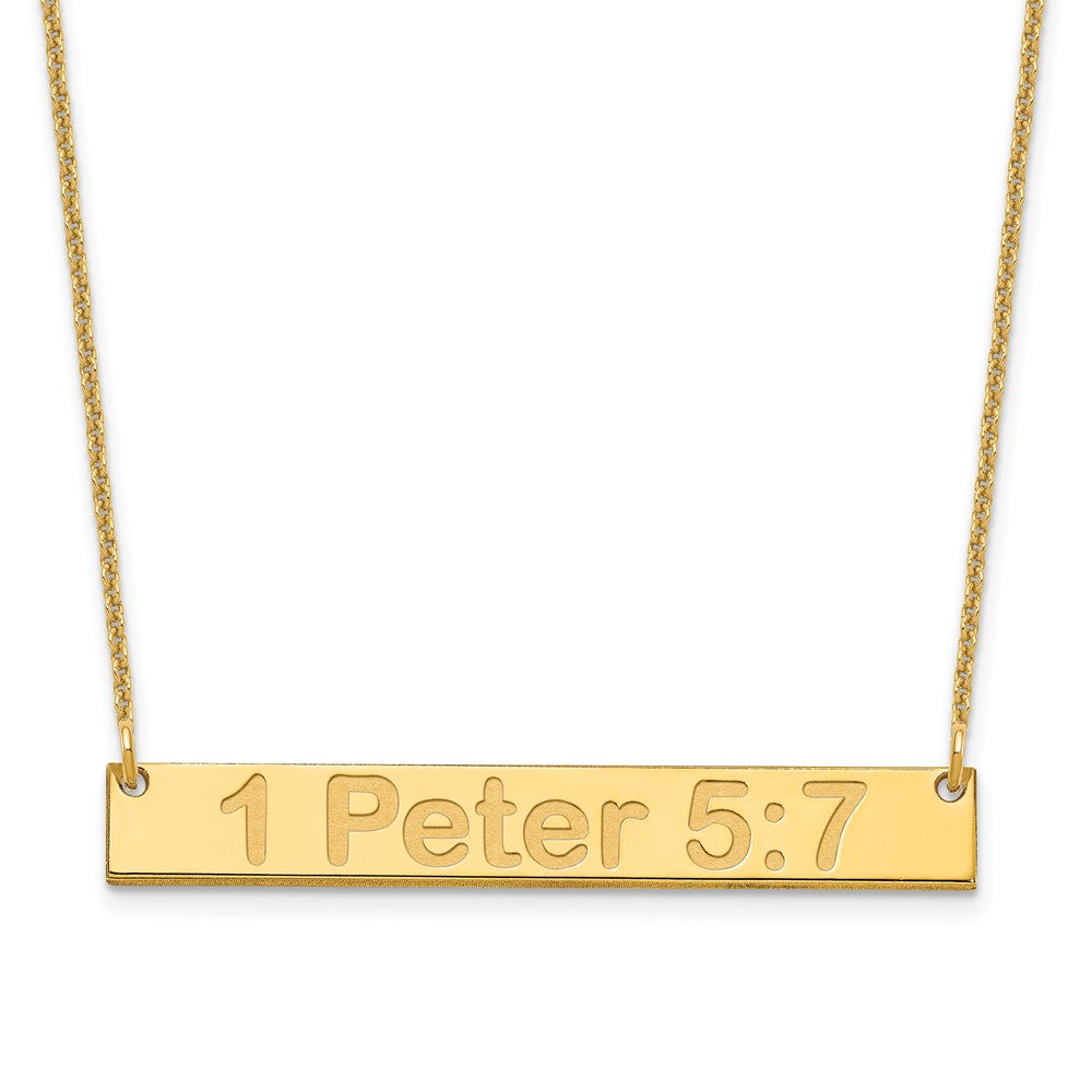 14K Yellow Gold Medium Polished Arial Rounded Bar Necklace