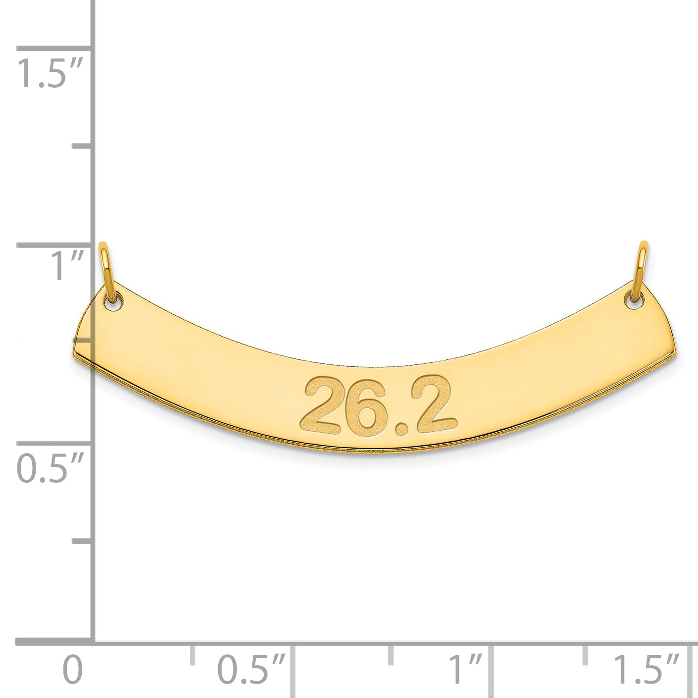Sterling Silver Gold Plated Medium Polished Curved Arial Rounded Bar Necklace