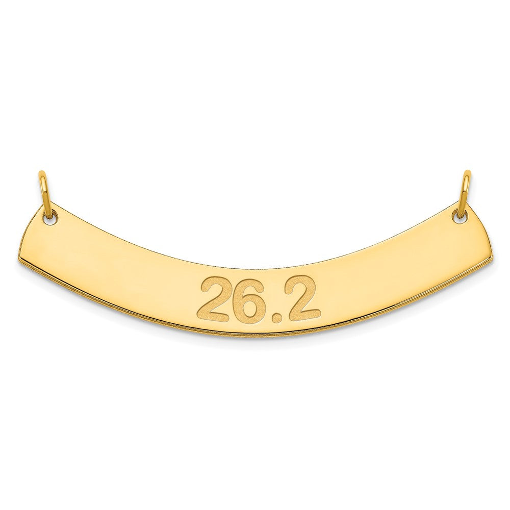 Sterling Silver Gold Plated Medium Polished Curved Arial Rounded Bar Necklace