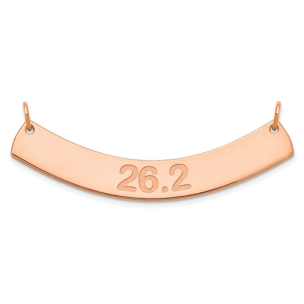14K Rose Gold Medium Polished Curved Arial Rounded Bar Necklace