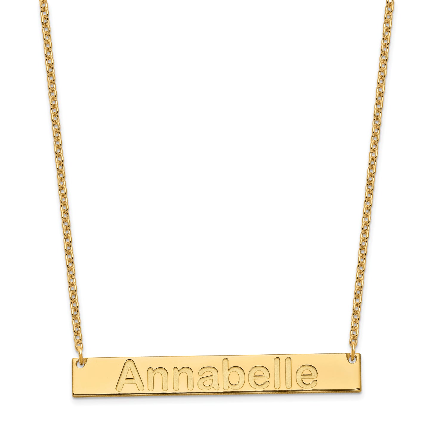 Sterling Silver Gold plated Large Polished Arial Rounded Bar Necklace