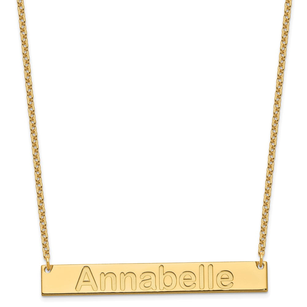 Sterling Silver Gold plated Large Polished Arial Rounded Bar Necklace