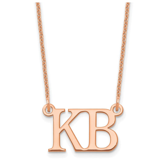 14K Rose Gold 2 Large Initial Necklace