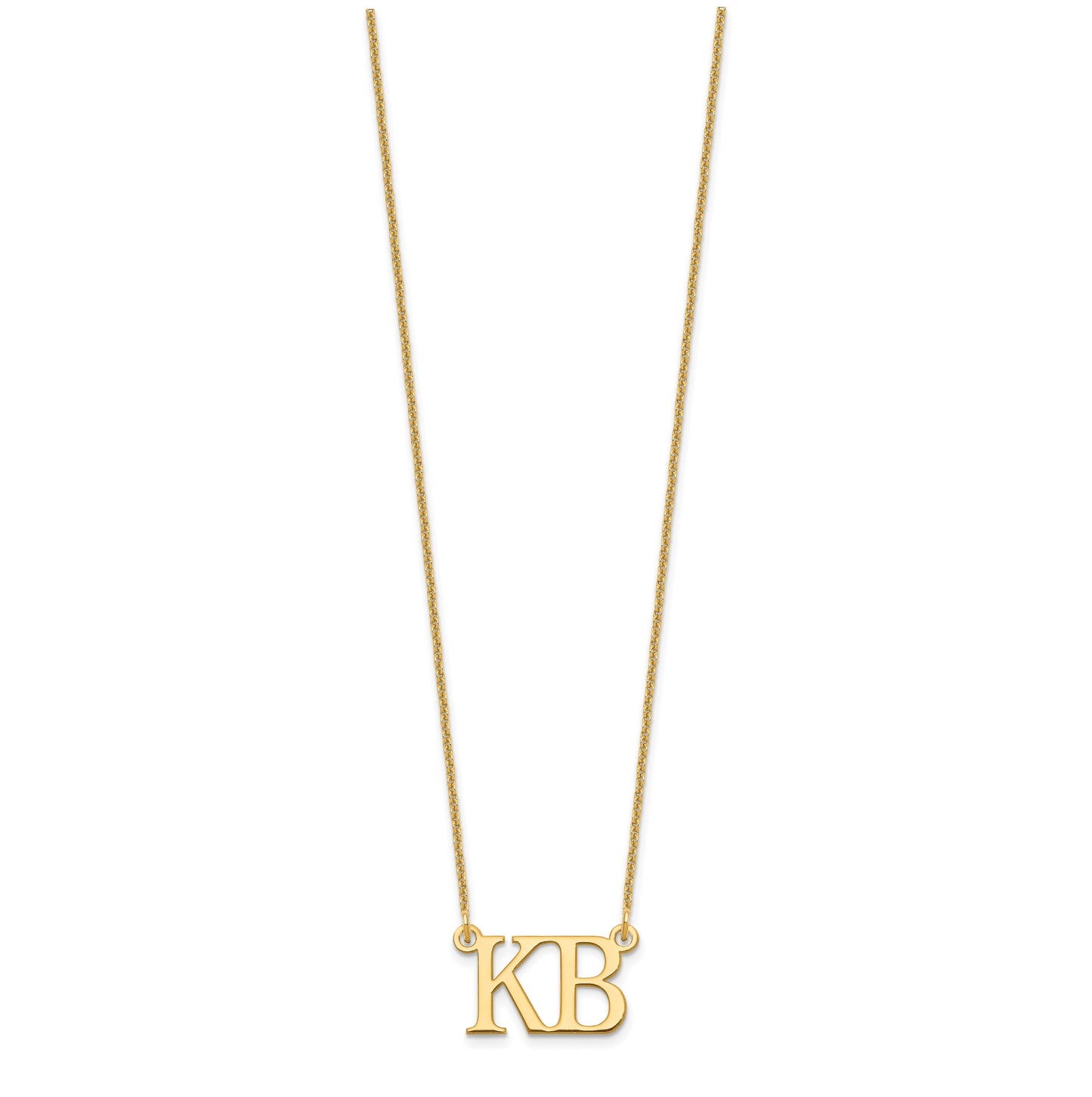 14K Yellow Gold 2 Large Initial Necklace