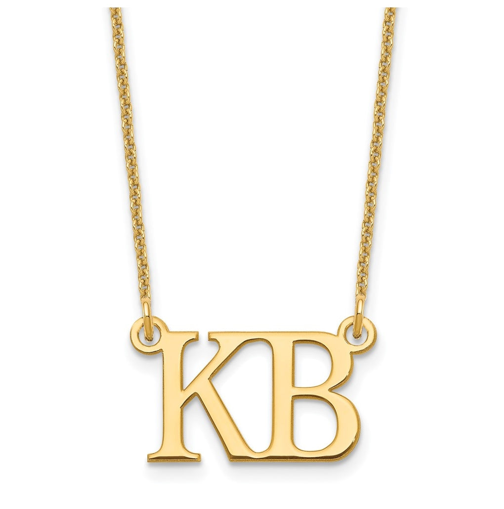 14K Yellow Gold 2 Large Initial Necklace