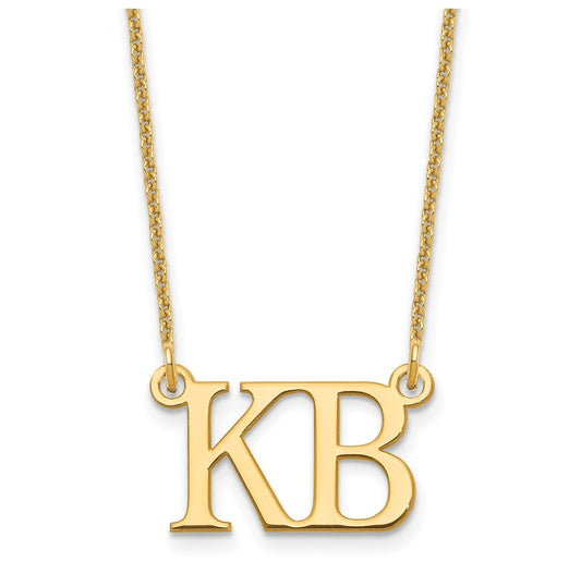 14K Yellow Gold 2 Large Initial Necklace