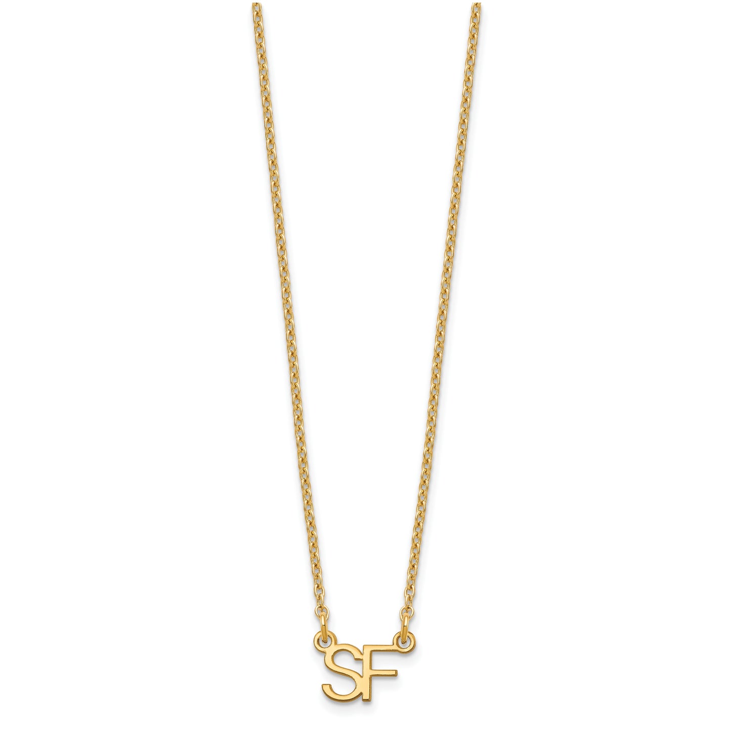 Sterling Silver Gold Plated Small 2 Initial Necklace