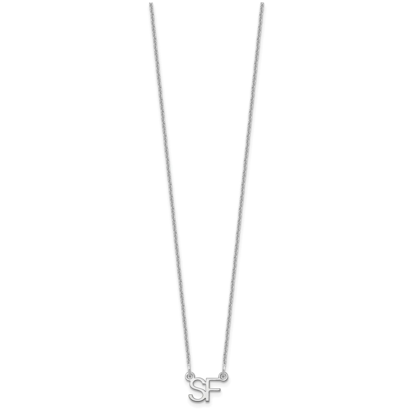 14K White Gold Small 2 Initial Necklace