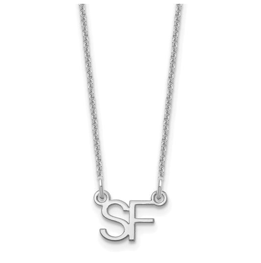 14K White Gold Small 2 Initial Necklace
