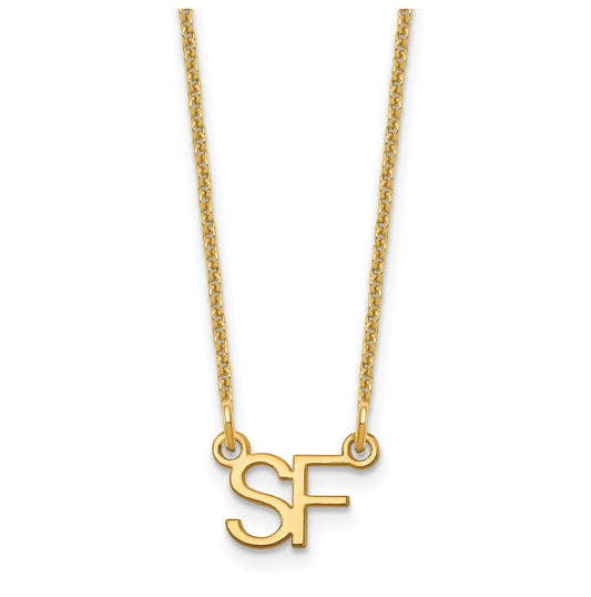 14K Yellow Gold Small 2 Initial Necklace
