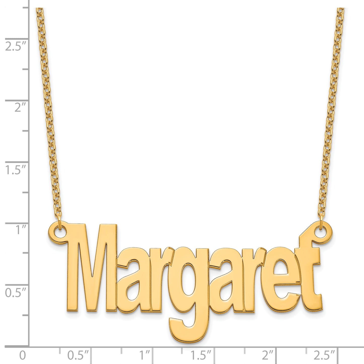Sterling Silver Gold plated Large Name Plate Necklace