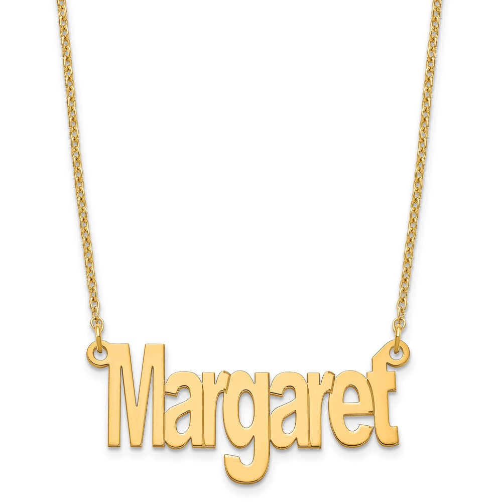 Sterling Silver Gold plated Small Name Plate Necklace