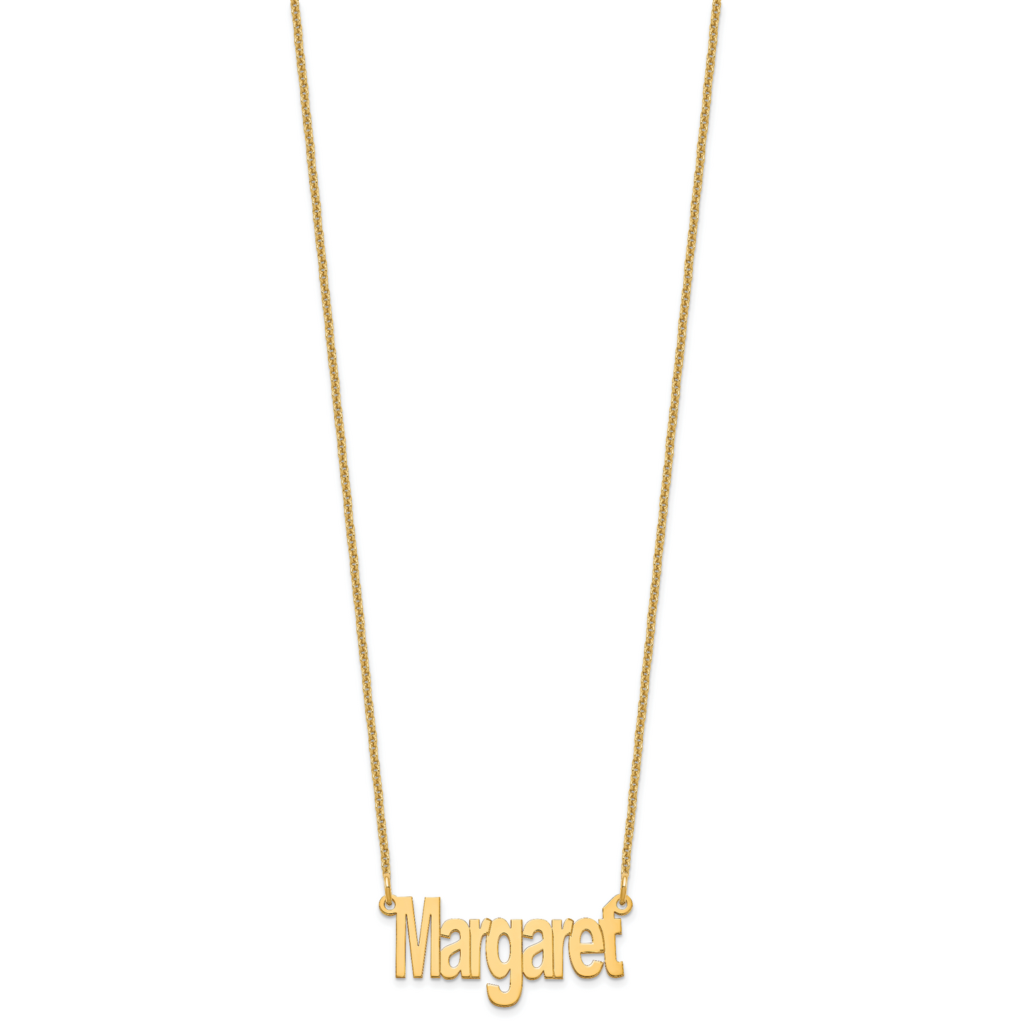14K Yellow Gold Small Name Plate Necklace
