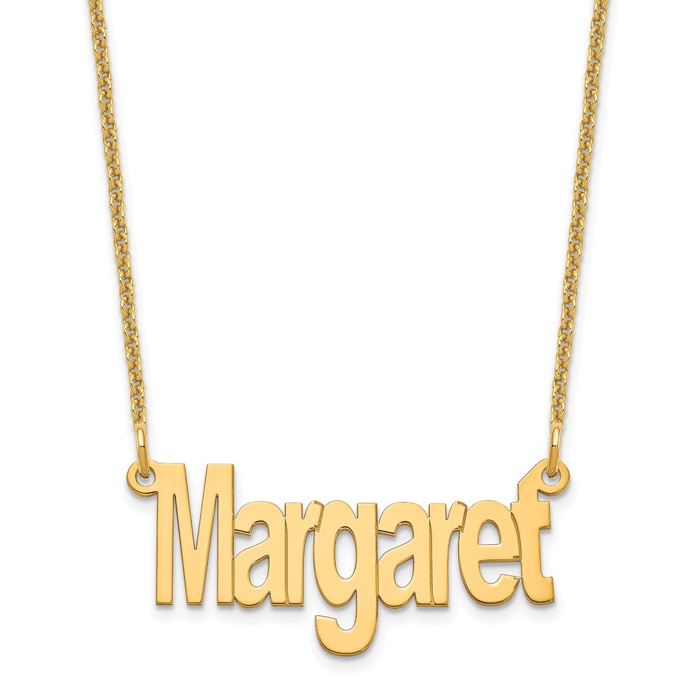 14K Yellow Gold Small Name Plate Necklace