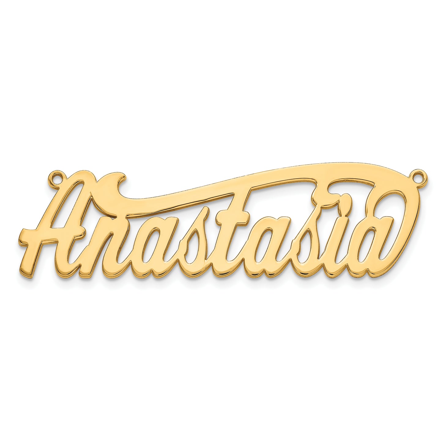 Sterling Silver Gold plated Polished Name Plate