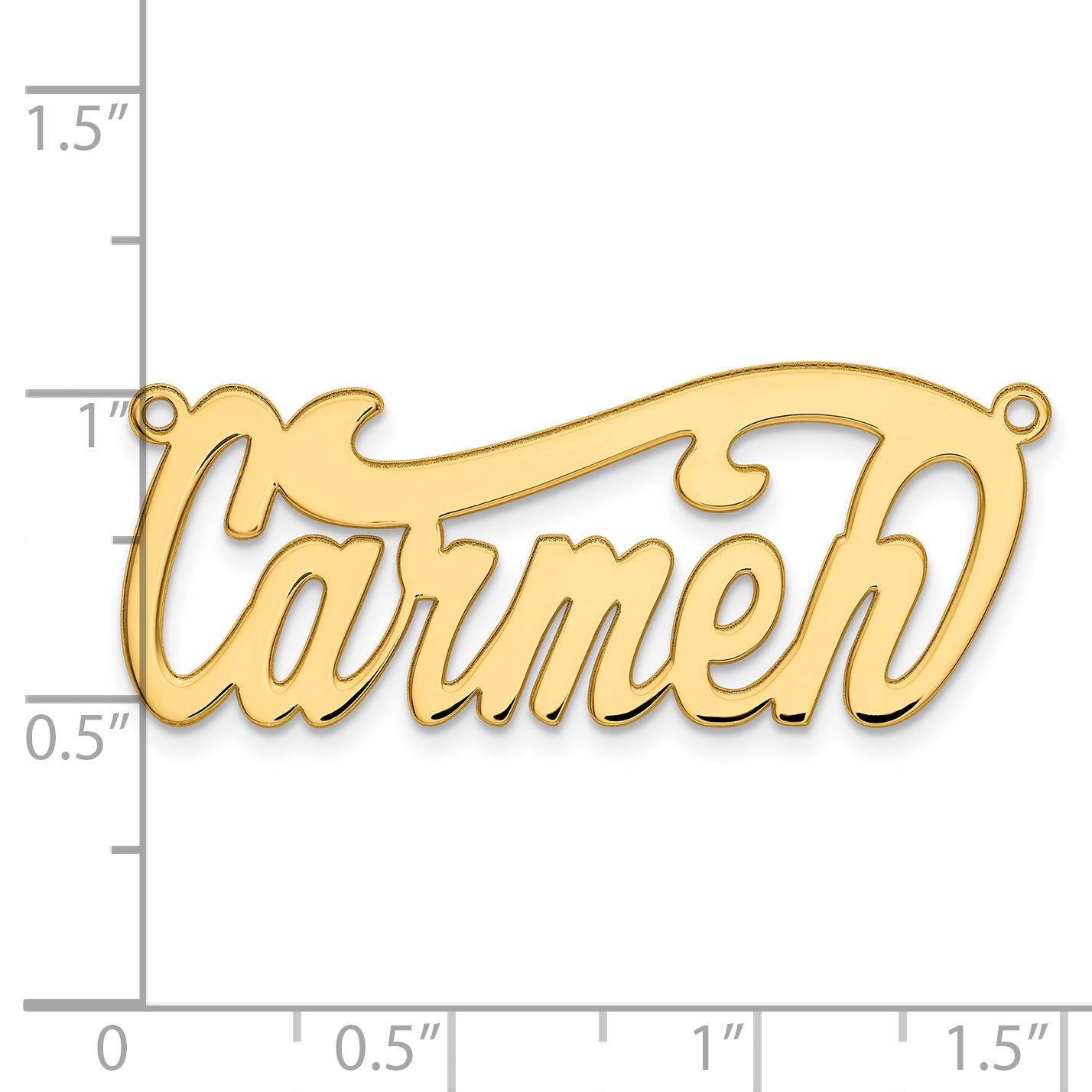 Sterling Silver Gold plated Polished Name Plate
