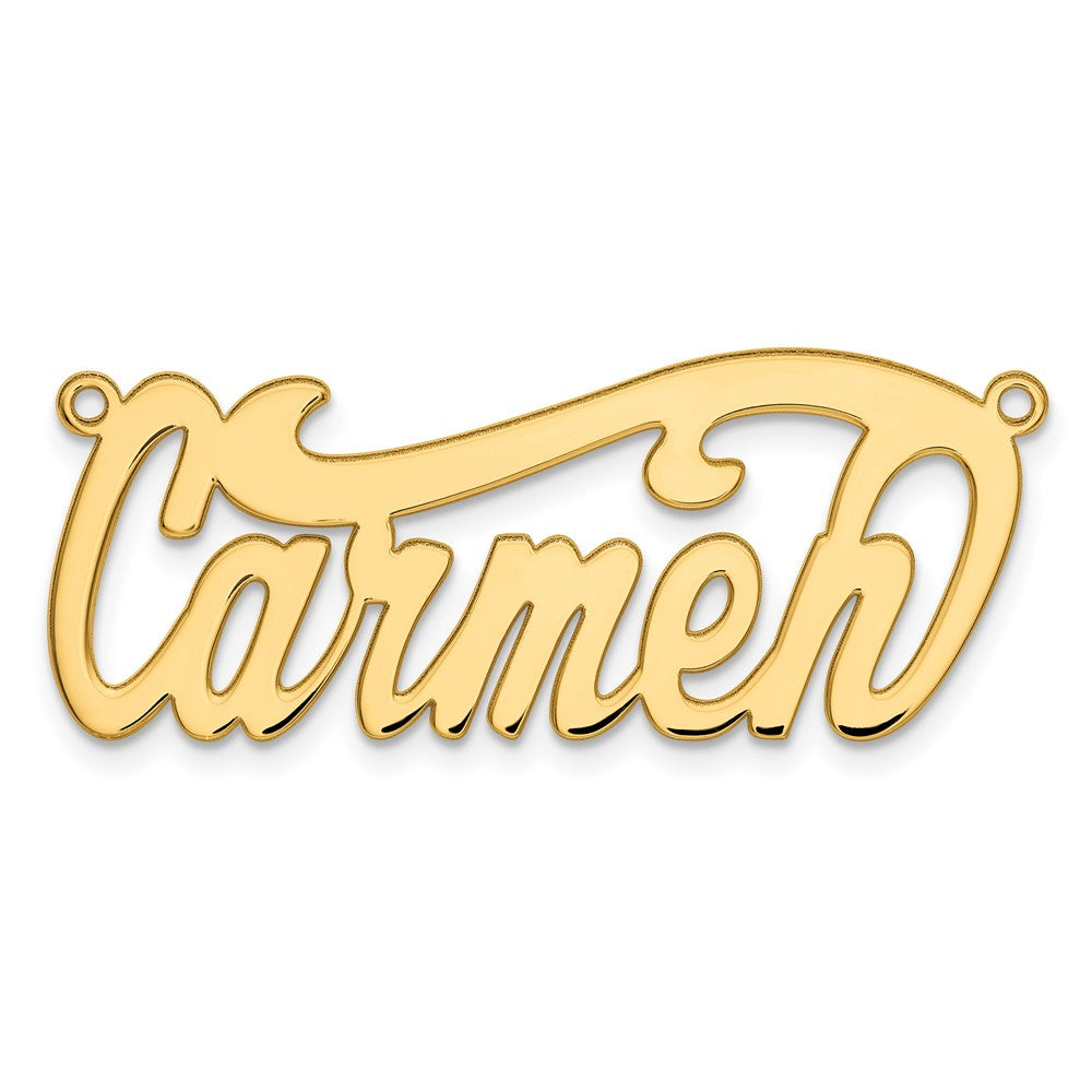 Sterling Silver Gold plated Polished Name Plate