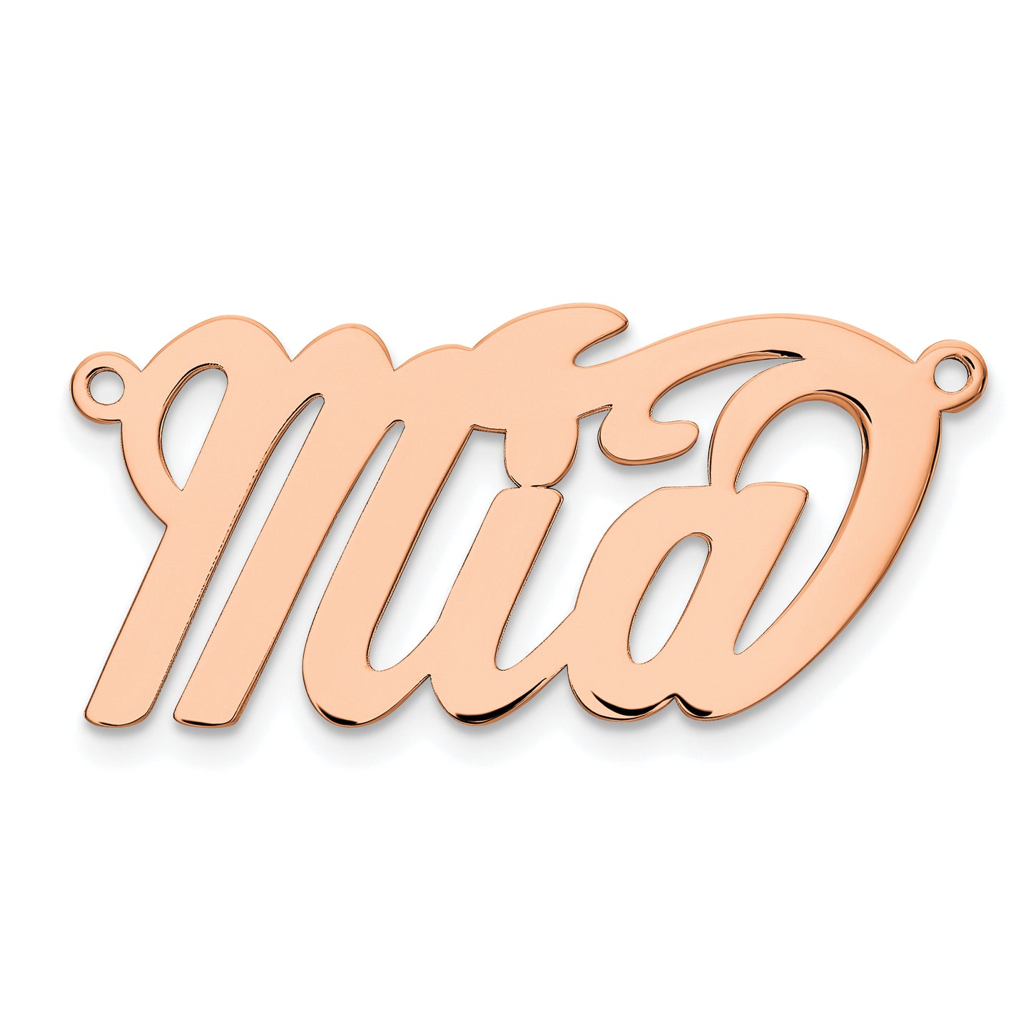 Sterling Silver Rose Gold plated Polished name Plate