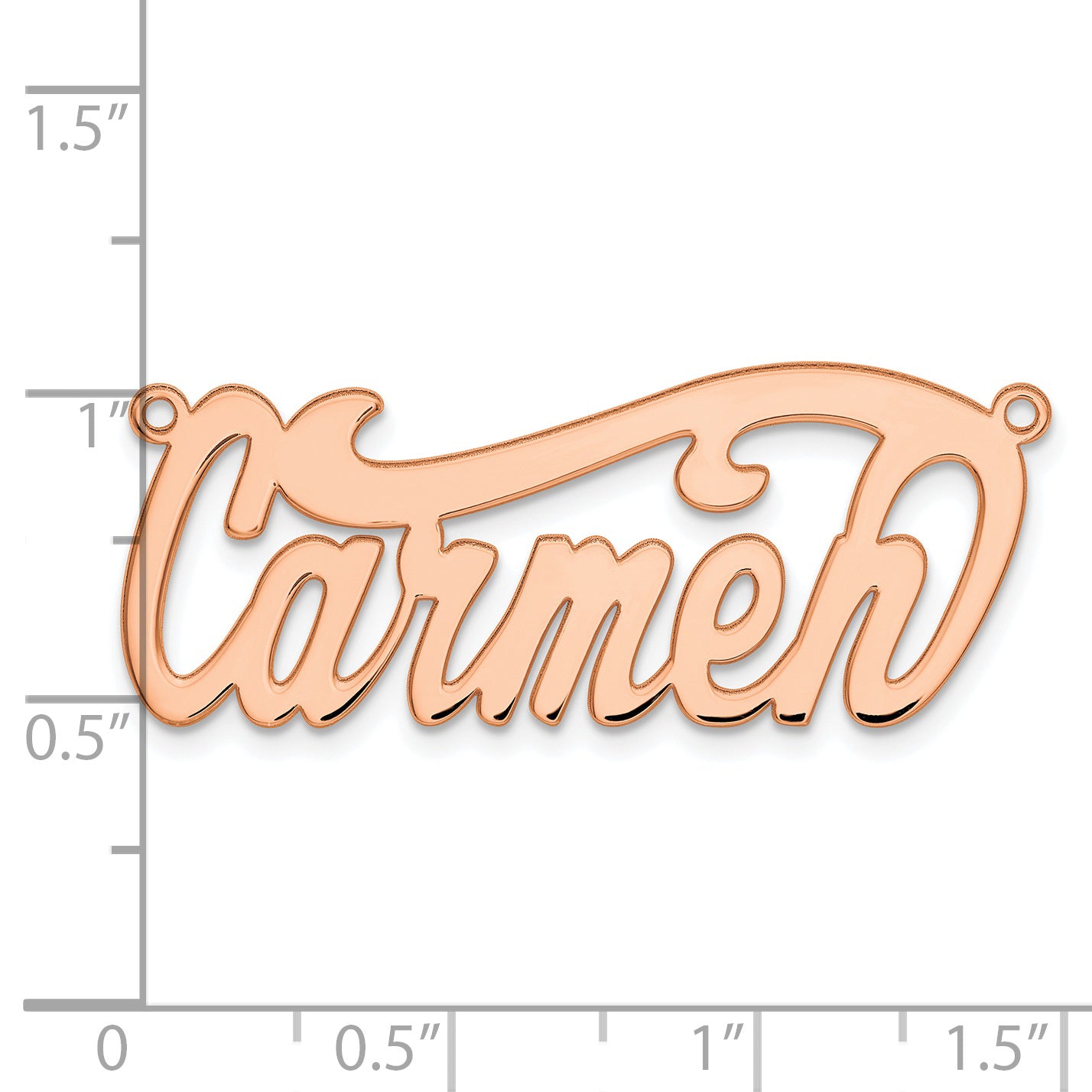 Sterling Silver Rose Gold plated Polished name Plate