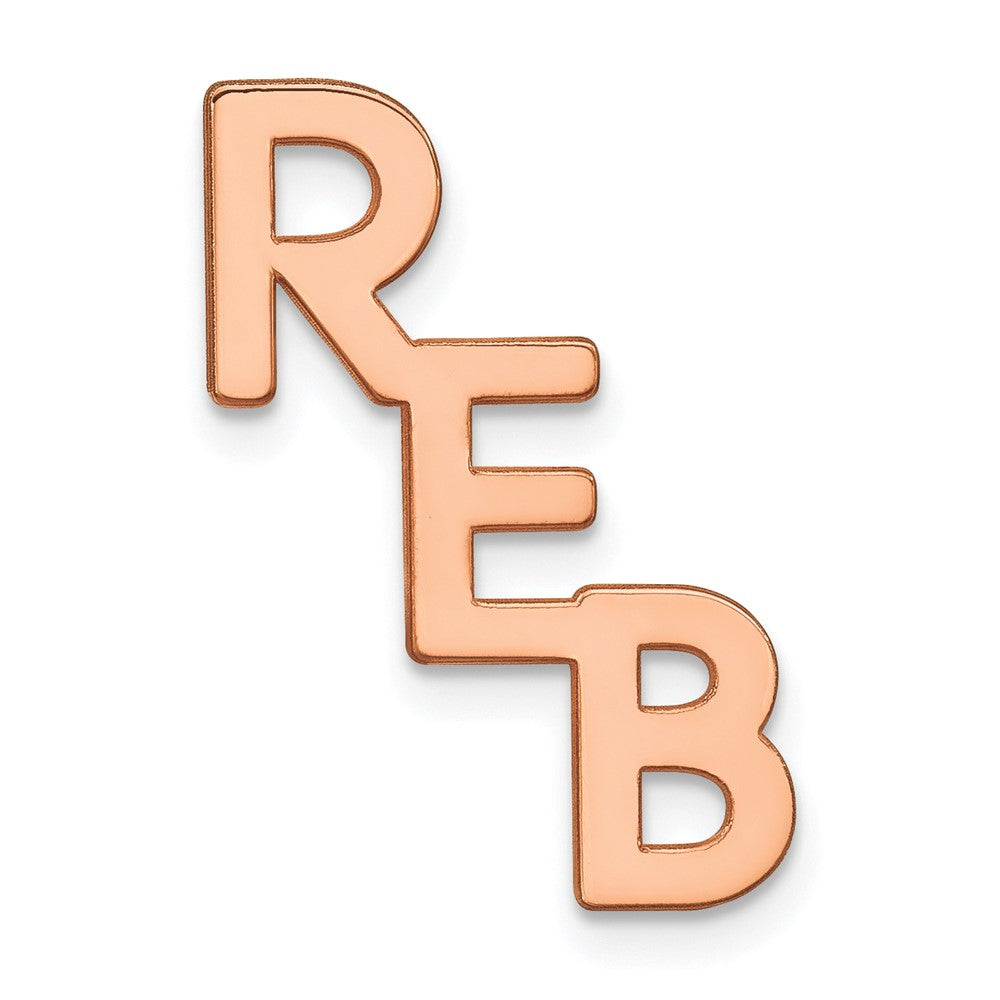 Sterling Silver Rose Gold plated Polished Cut Out Tie Tac