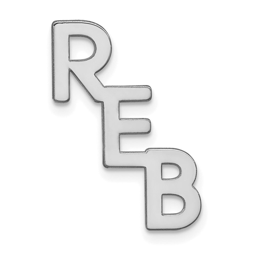 Sterling Silver Rhodium plated Polished Cut Out Tie Tac