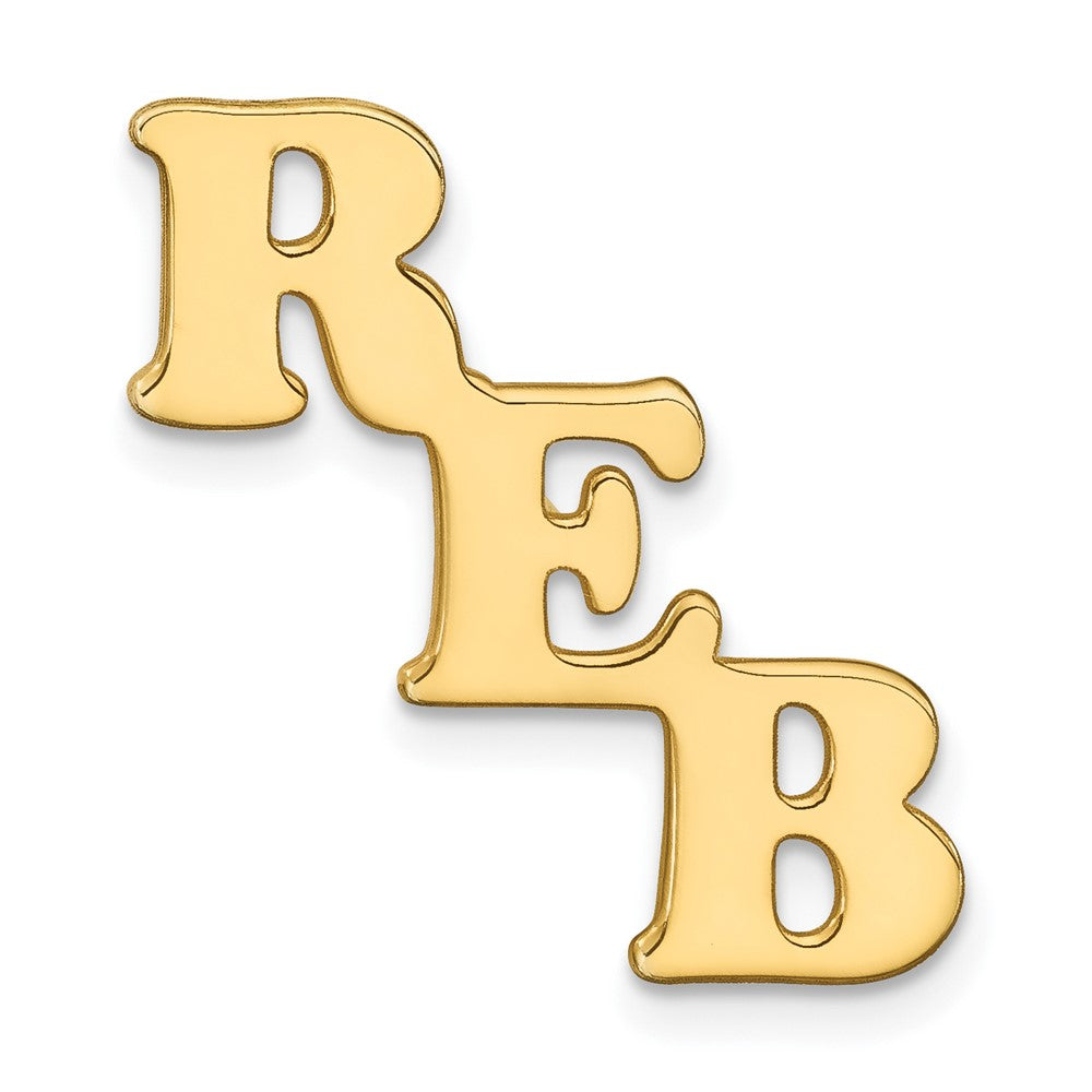 Sterling Silver Gold plated Polished Cut Out Tie Tac