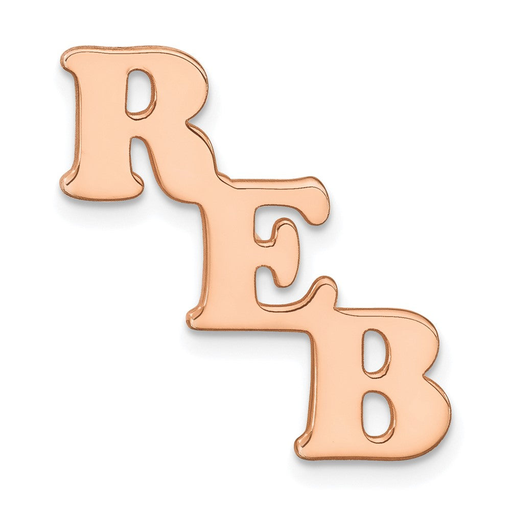 Sterling Silver Rose Gold plated Polished Cut Out Tie Tac