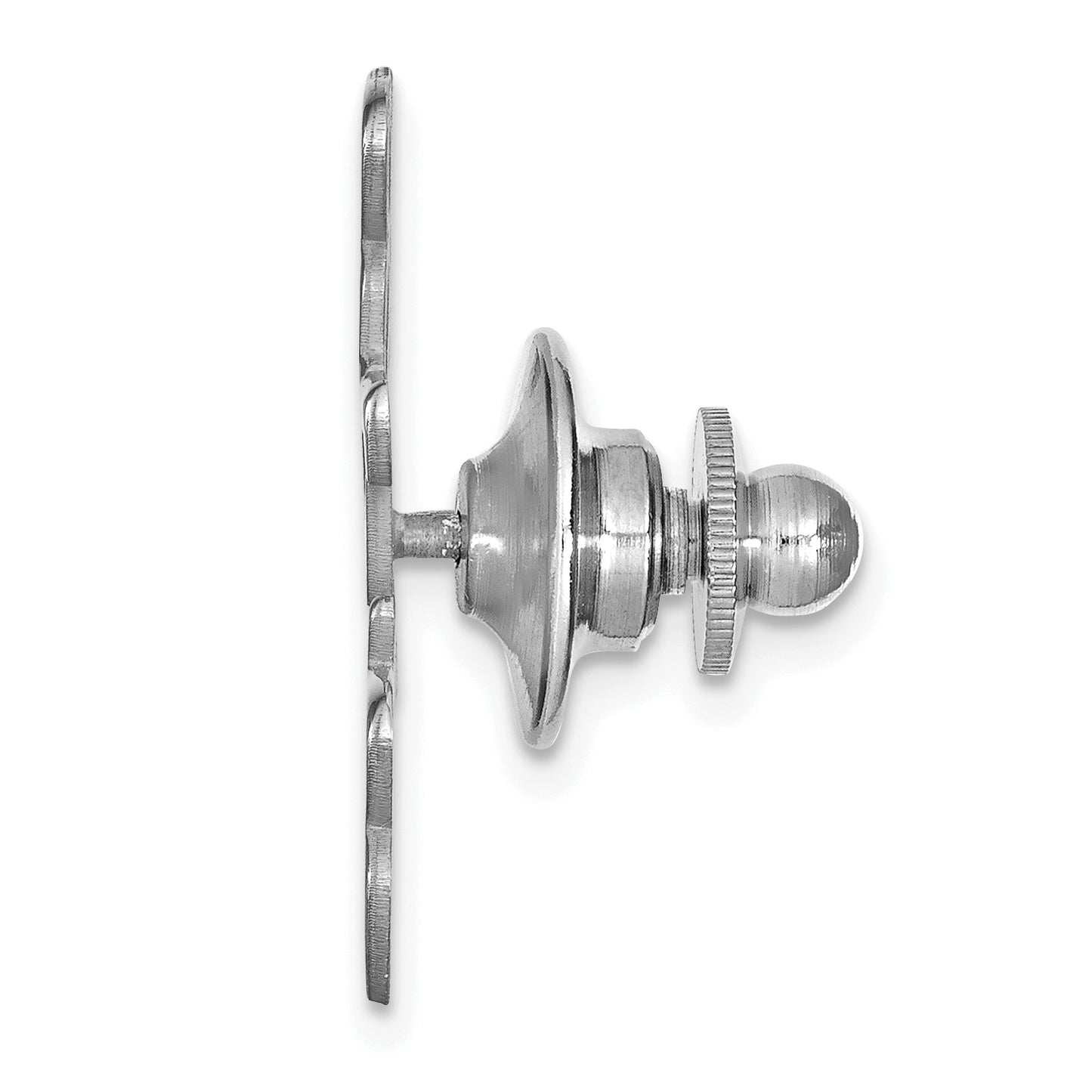 Sterling Silver Rhodium plated Polished Cut Out Tie Tac