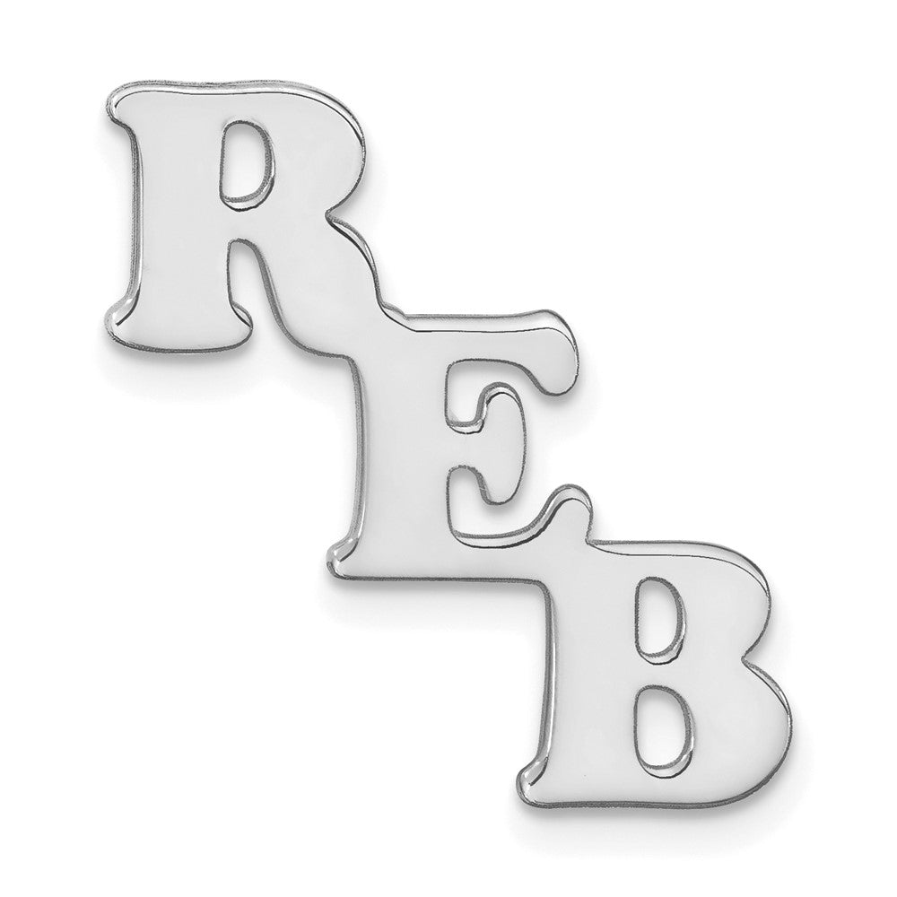 Sterling Silver Rhodium plated Polished Cut Out Tie Tac