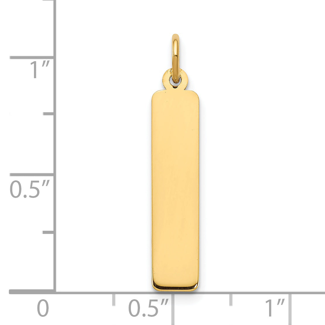 Sterling Silver Gold plated Medium Vertical Blank Bar Charm