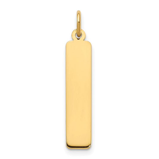 14K Yellow Gold Medium Vertical Blank Bar Charm