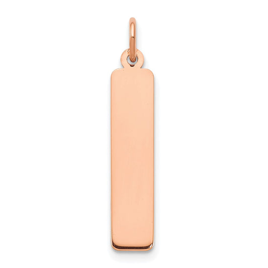 14K Rose Gold Medium Vertical Blank Bar Charm