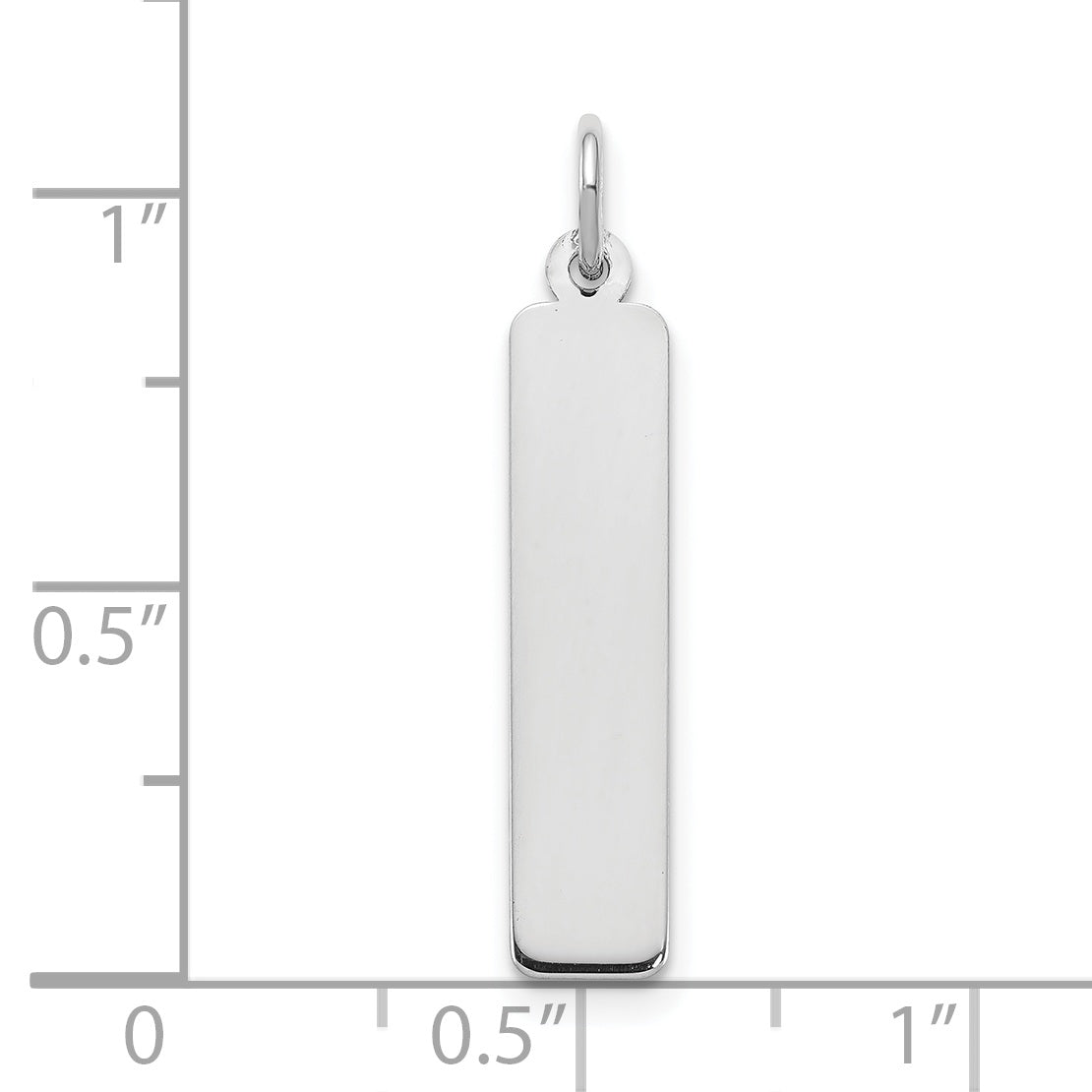 10K White Gold Medium Vertical Blank Bar Charm