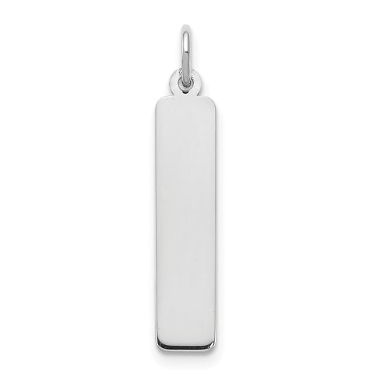 Sterling Silver Rhodium plated Medium Vertical Blank Bar Charm