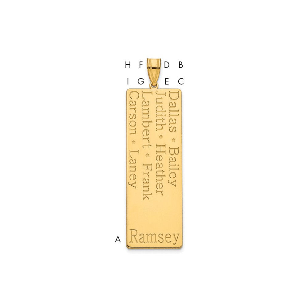 10K Yellow Gold 8 Name Family Pendant