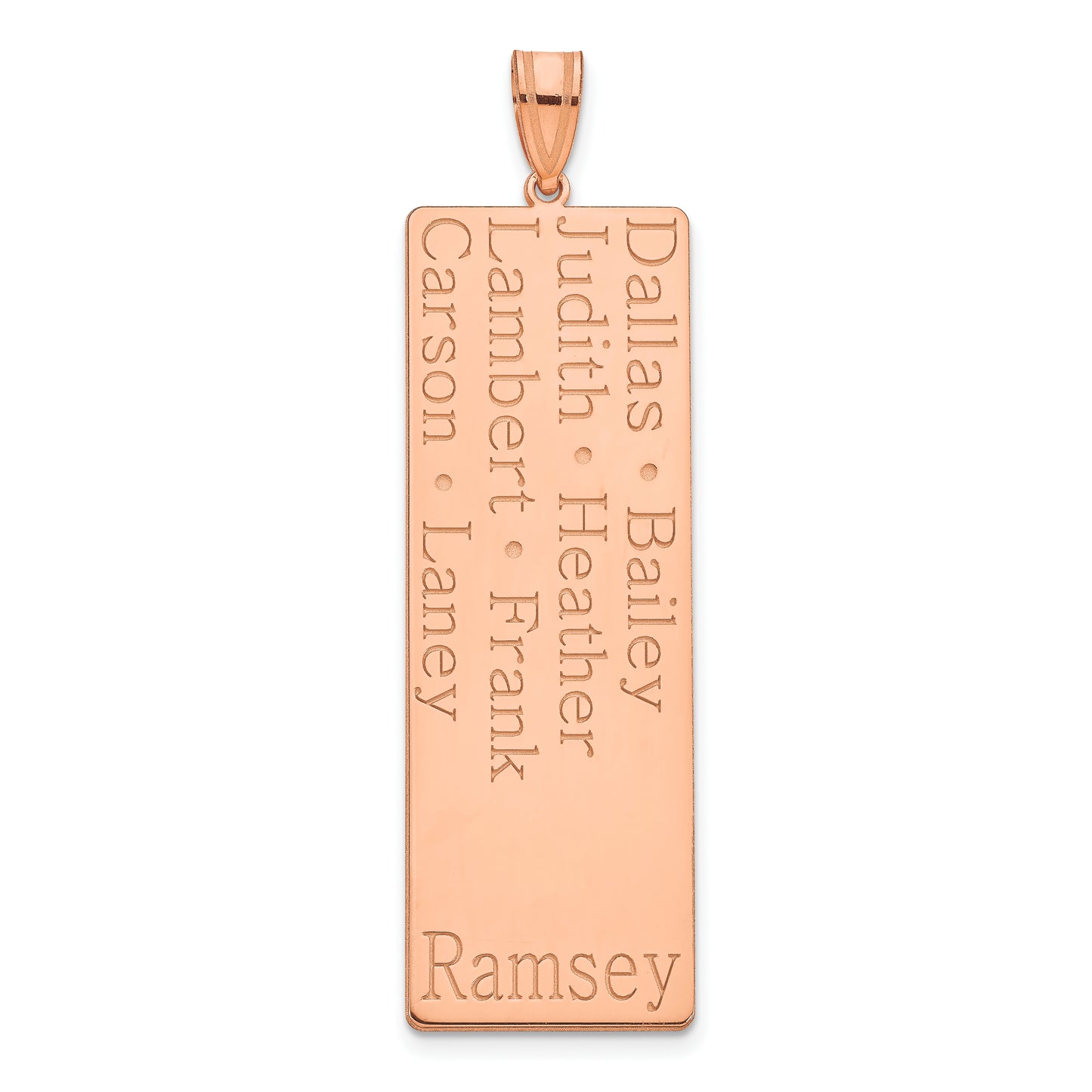 10K Rose Gold 8 Name Family Pendant