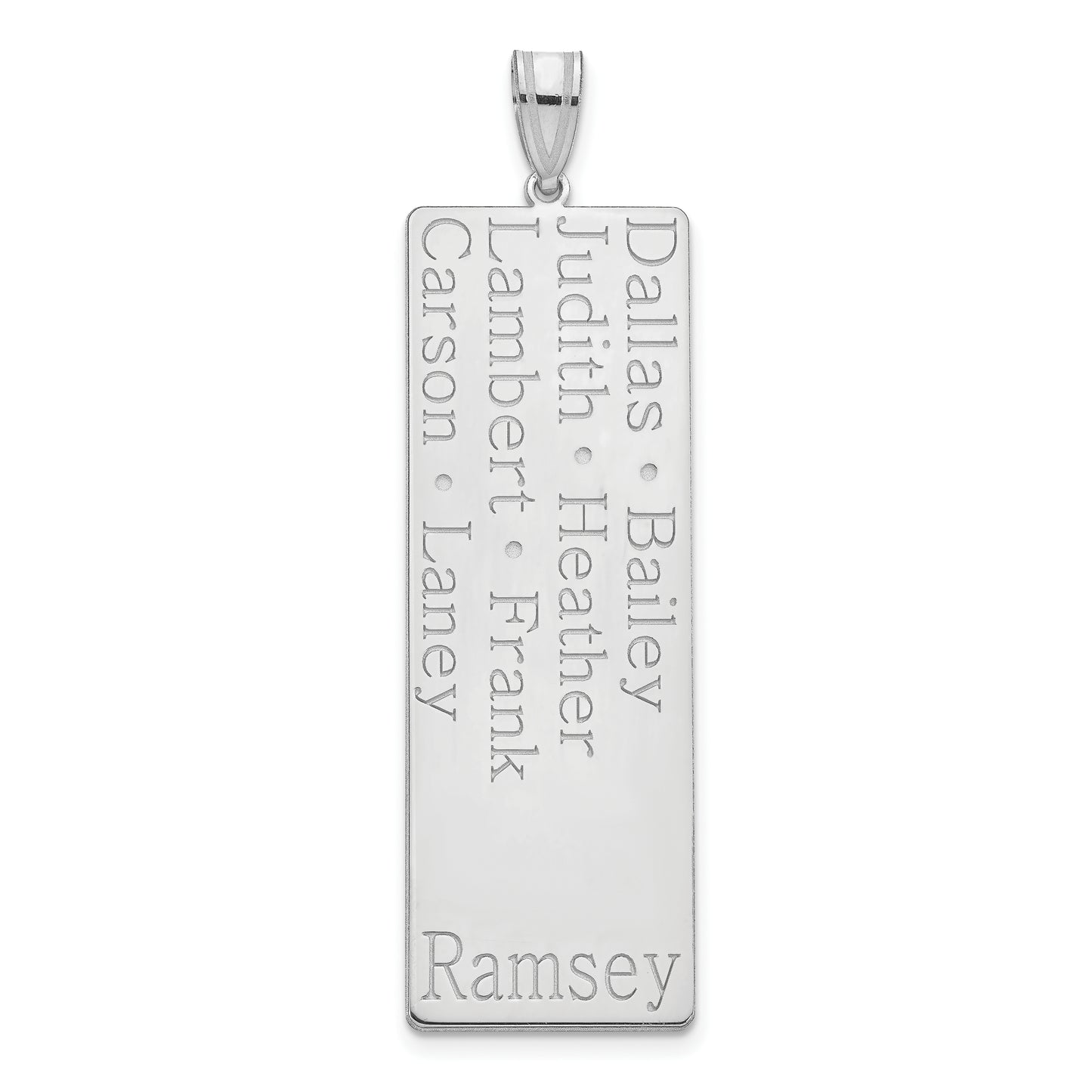 10K White Gold 8 Name Family Pendant