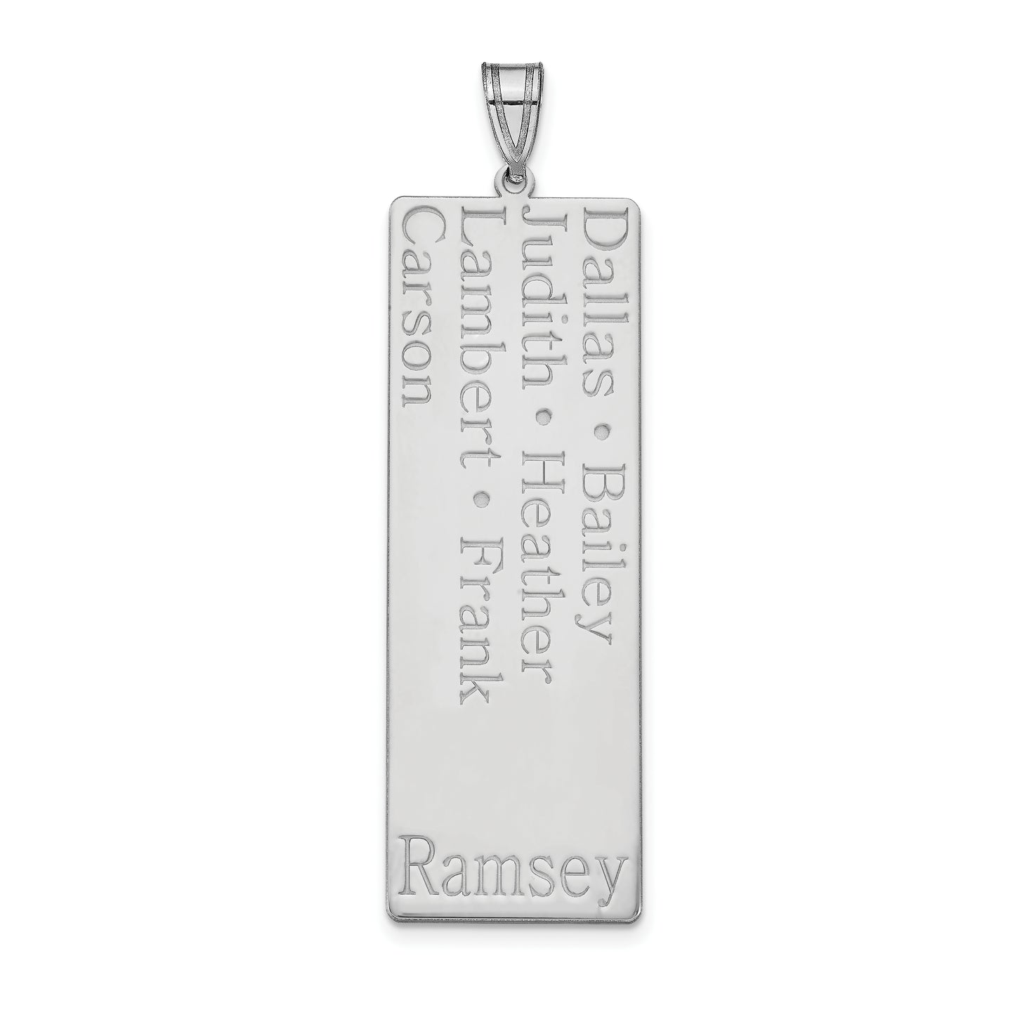 10K White Gold 7 Name Family Pendant