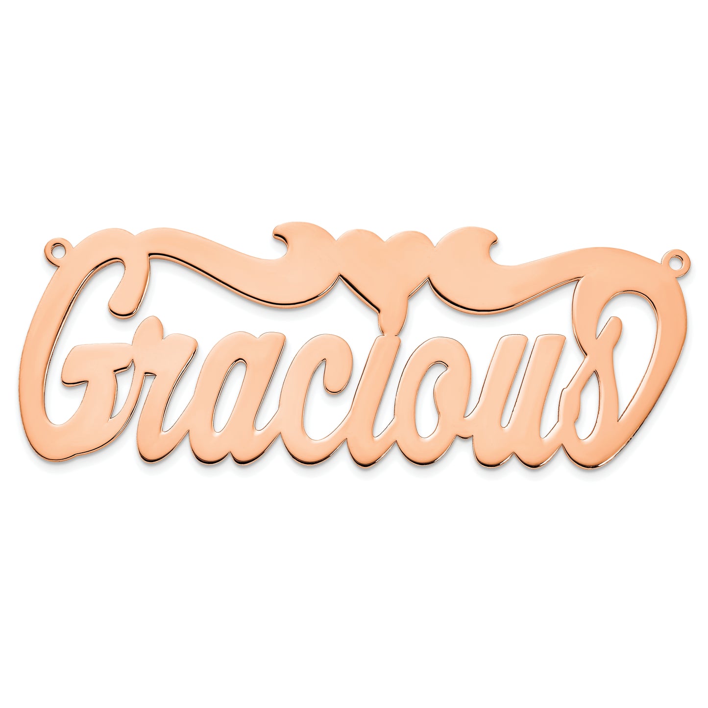 14K Rose Gold Polished with Heart Name Plate