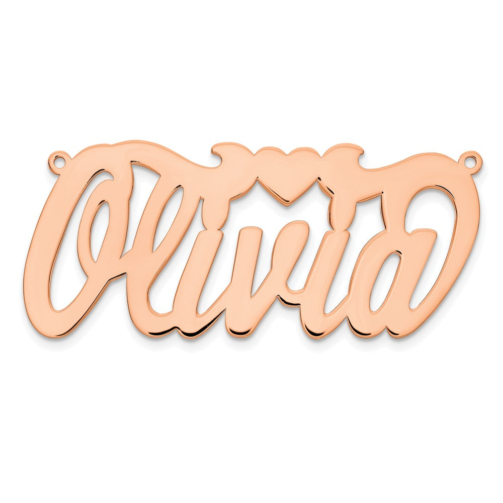 14K Rose Gold Polished with Heart Name Plate
