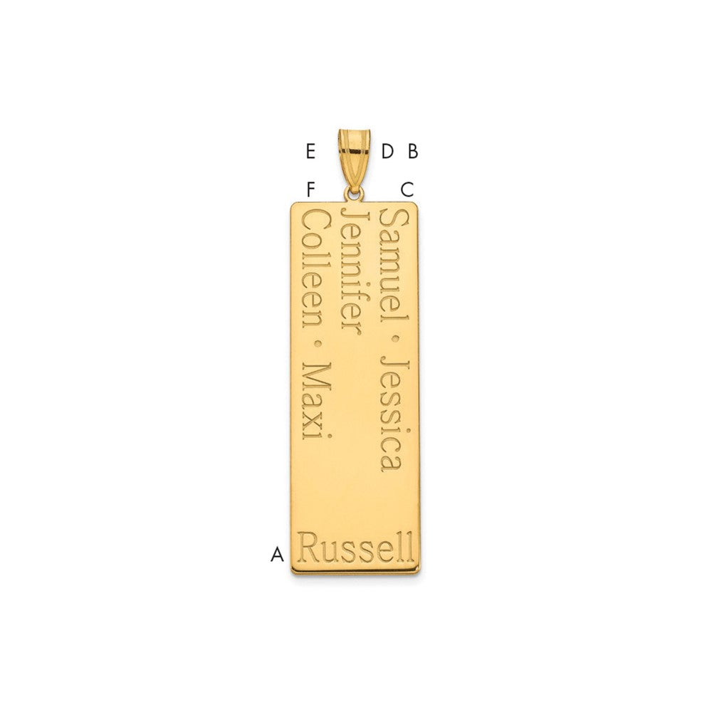 10K Yellow Gold 5 Name Family Pendant