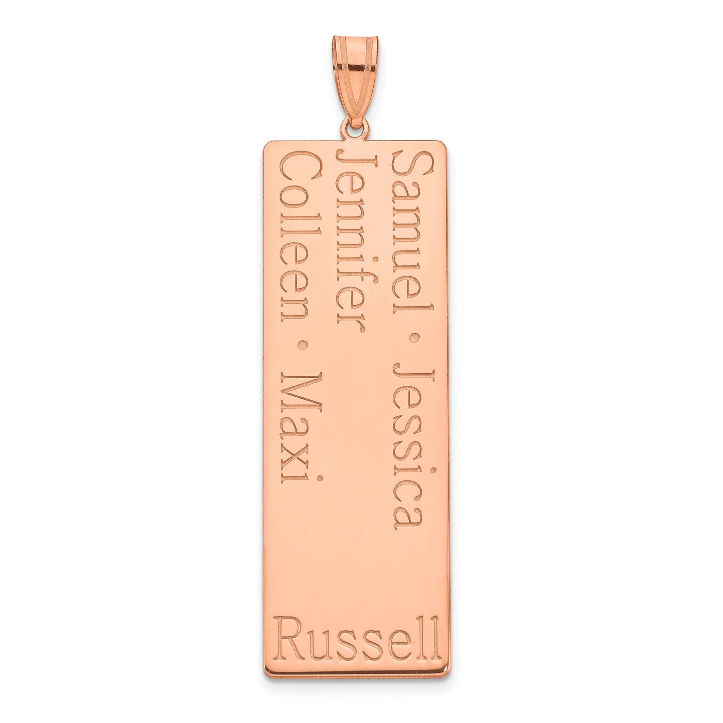 10K Rose Gold 5 Name Family Pendant