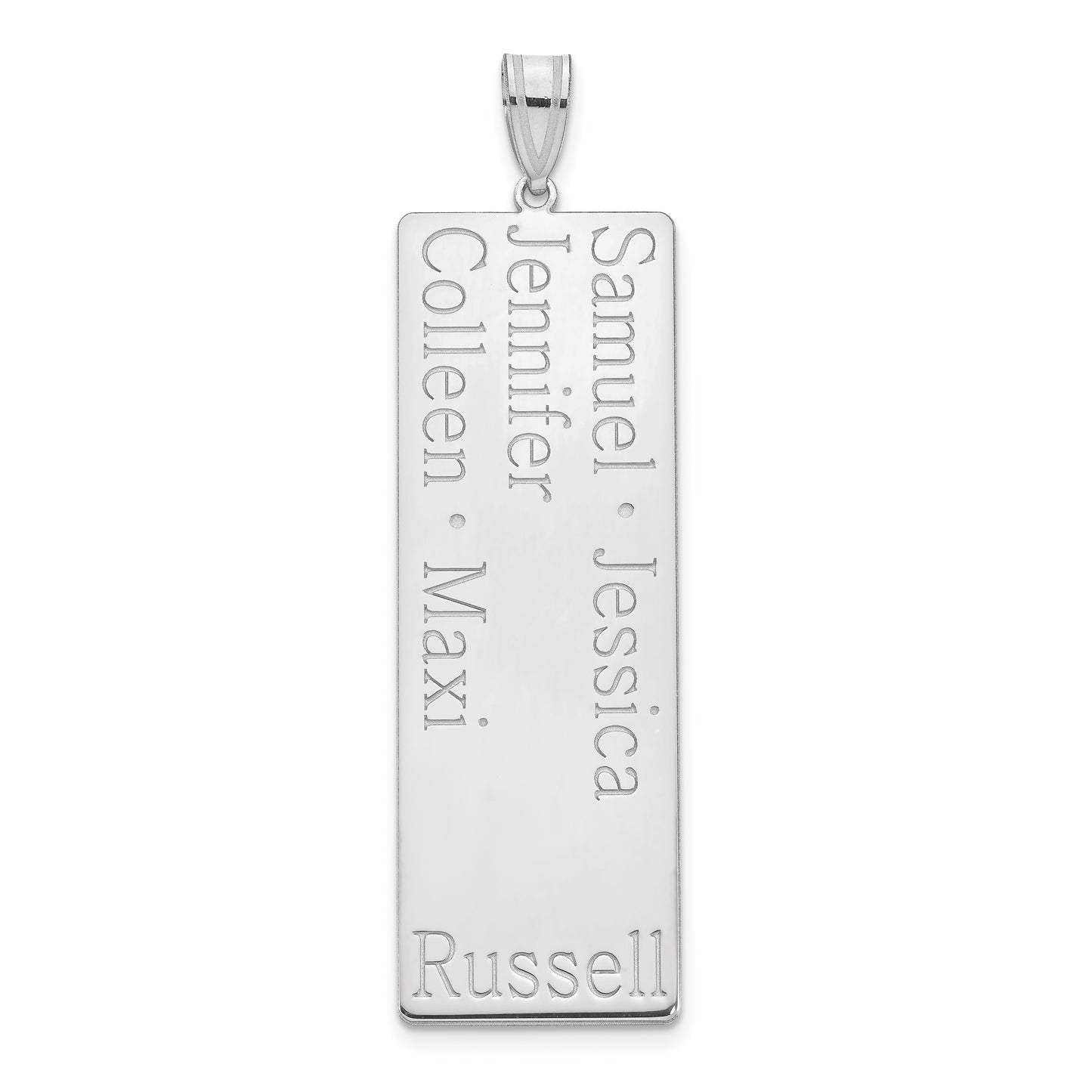 10K White Gold 5 Name Family Pendant